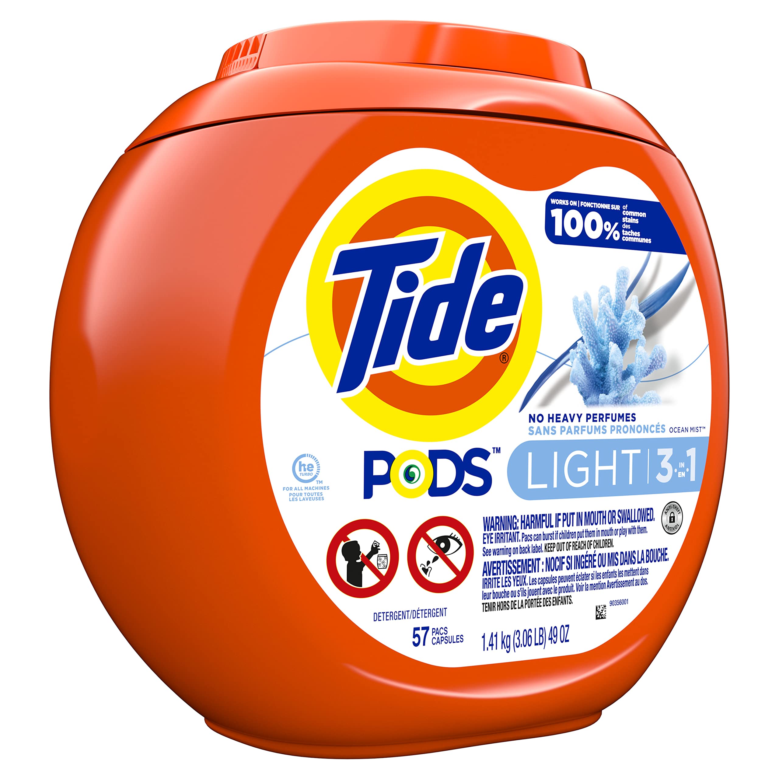 Foto 5 pulgar | Detergente Para Ropa Tide Pods Light 57 Paquetes Ocean Mist Scent - Venta Internacional.