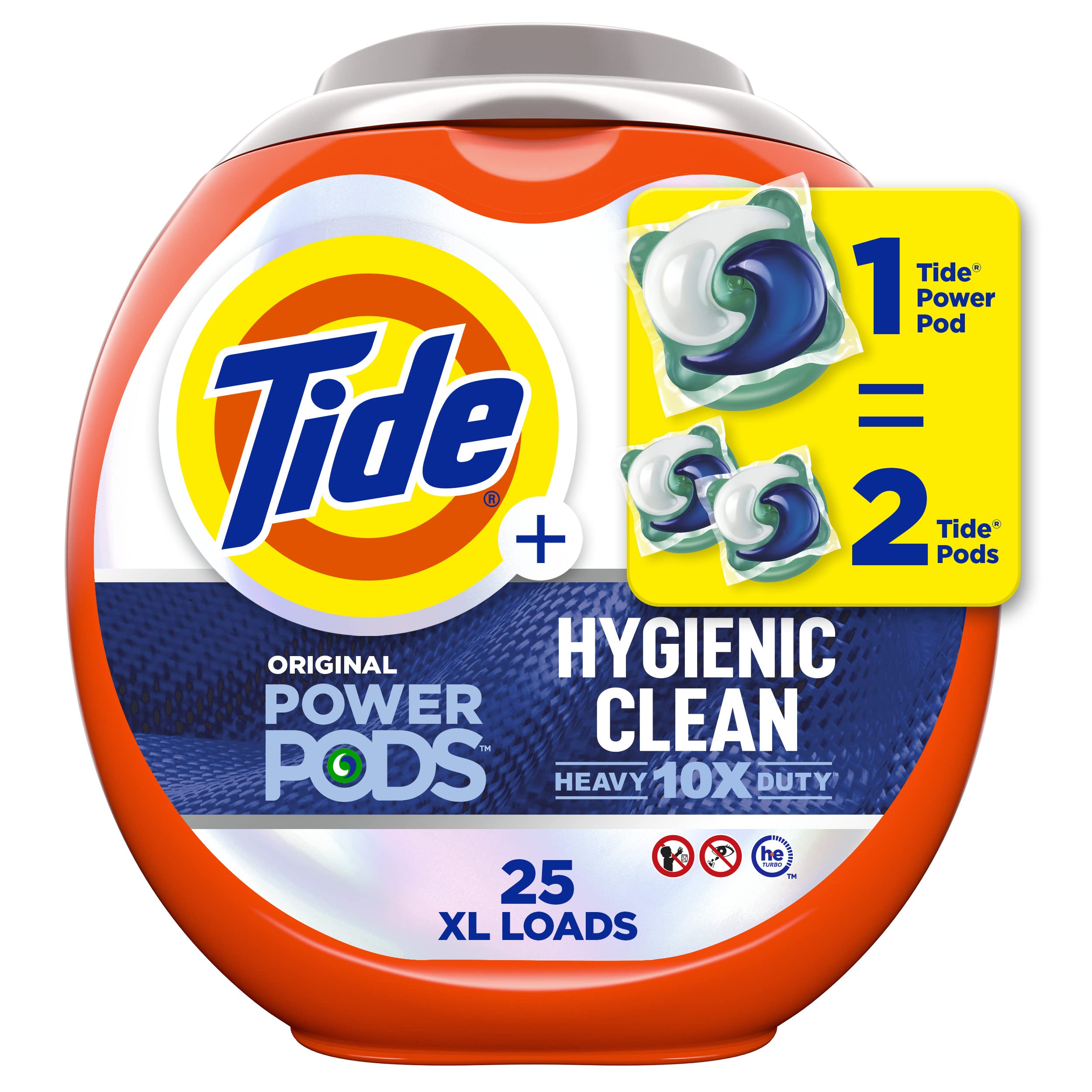 Foto 2 pulgar | Detergente Para Ropa Tide Hygienic Clean Heavy Duty, 10 Veces Más Potente, 25 Paquetes - Venta Internacional.