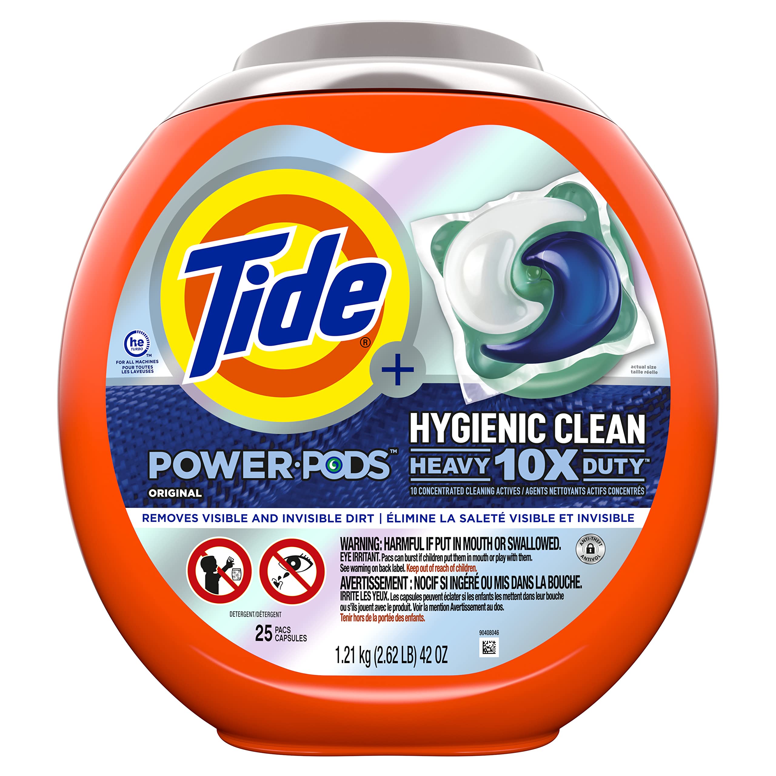 Foto 7 pulgar | Detergente Para Ropa Tide Hygienic Clean Heavy Duty, 10 Veces Más Potente, 25 Paquetes - Venta Internacional.