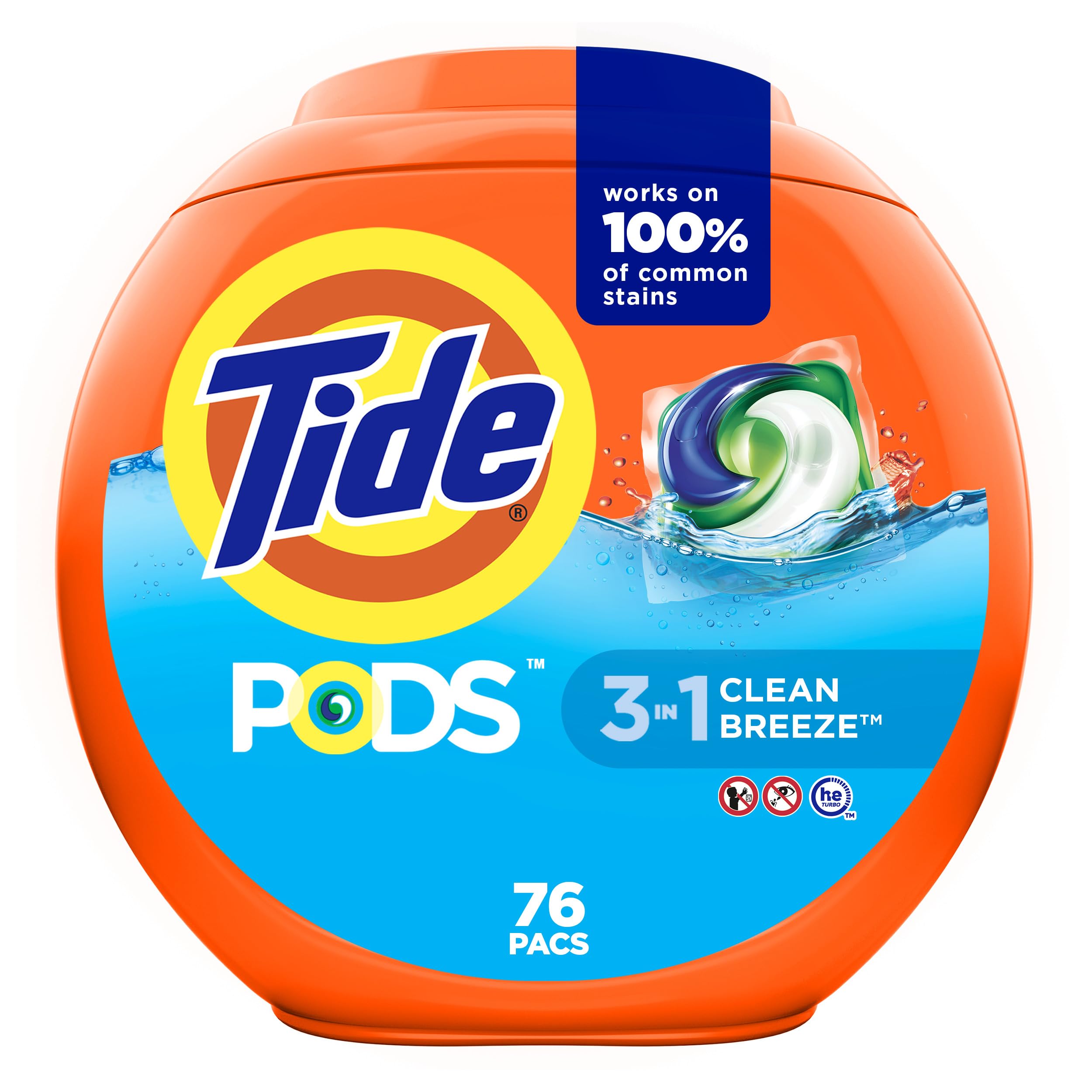 Foto 1 | Detergente para Ropa Tide Pods Liquid 76 Paquetes Clean Breeze Scent - Venta Internacional