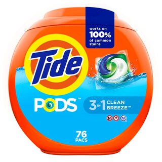 Foto 1 | Detergente para Ropa Tide Pods Liquid 76 Paquetes Clean Breeze Scent - Venta Internacional