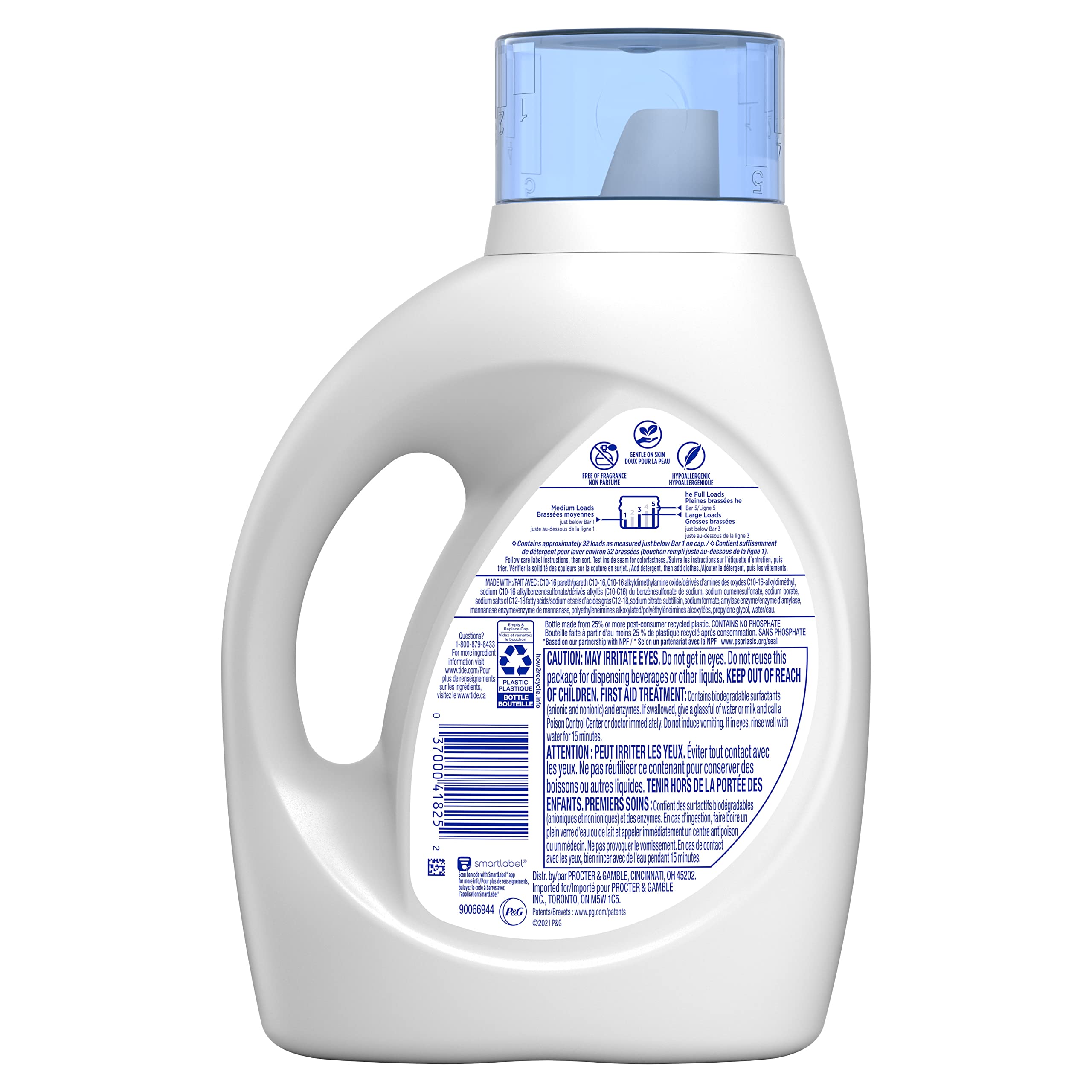 Foto 4 pulgar | Detergente Para Ropa Tide Free & Gentle Liquid Jabon 1.36l 32 L - Venta Internacional.