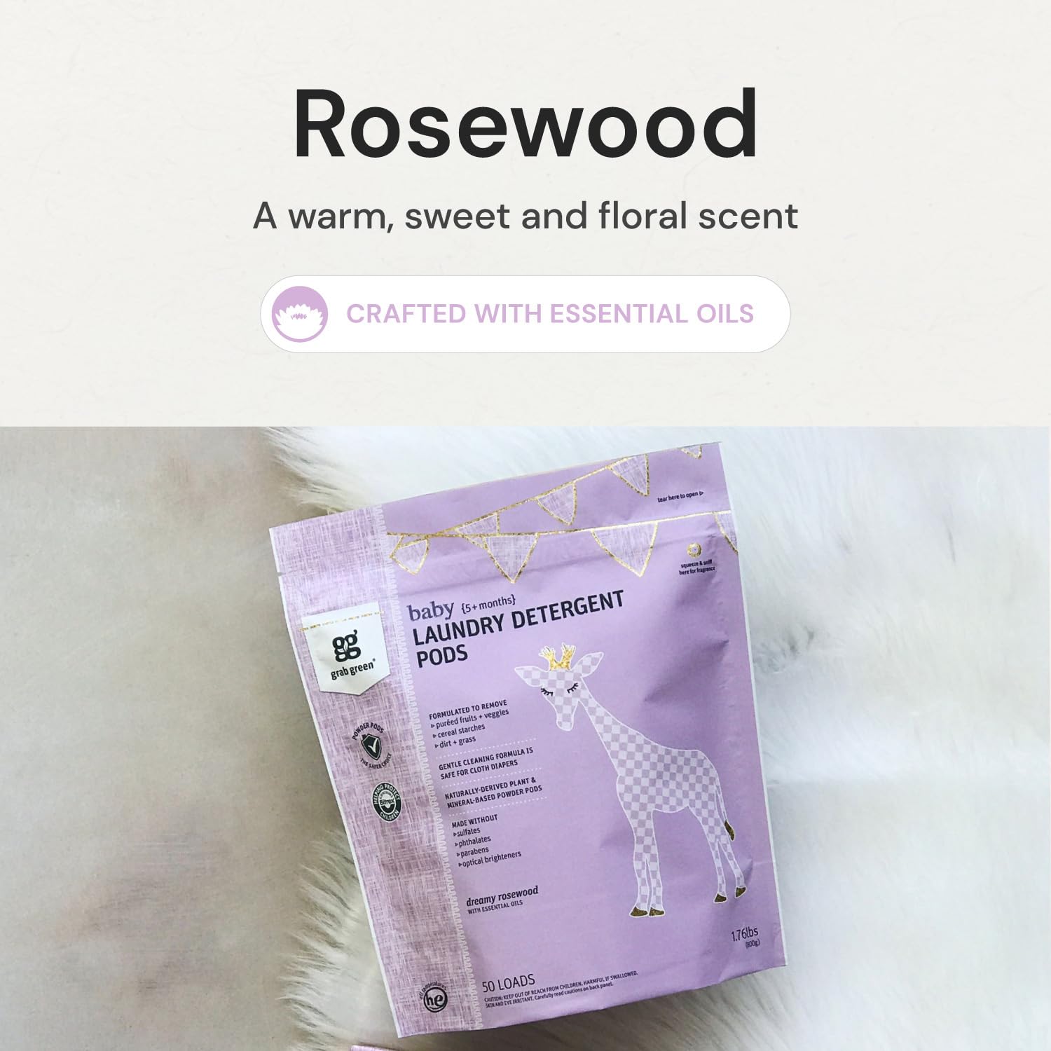 Foto 5 | Detergente Para Ropa En Cápsulas Grab Green Baby Dreamy Rosewood, 50 Unidades - Venta Internacional.