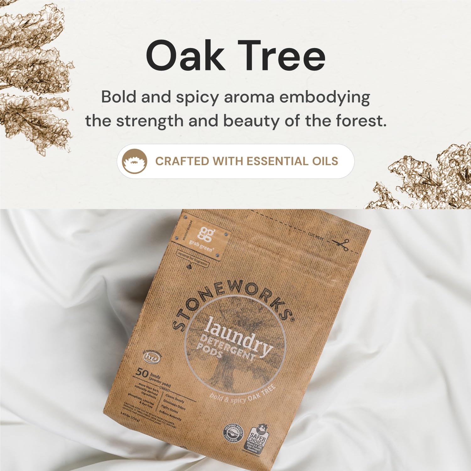 Foto 4 pulgar | Detergente En Cápsulas Grab Green Stoneworks Oak Tree, 50 Unidades - Venta Internacional.