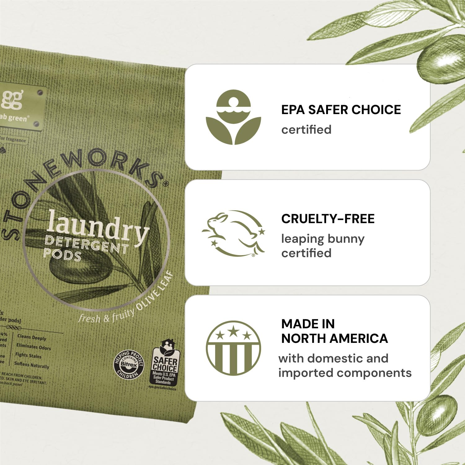 Foto 4 | Detergente En Polvo Para Ropa Grab Green Stoneworks, 50 Unidades - Venta Internacional.