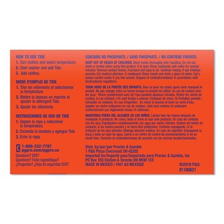 Foto 3 | Detergente Para Ropa Tide Vending-design En Polvo, 45 Ml, 156 Unidades - Venta Internacional.