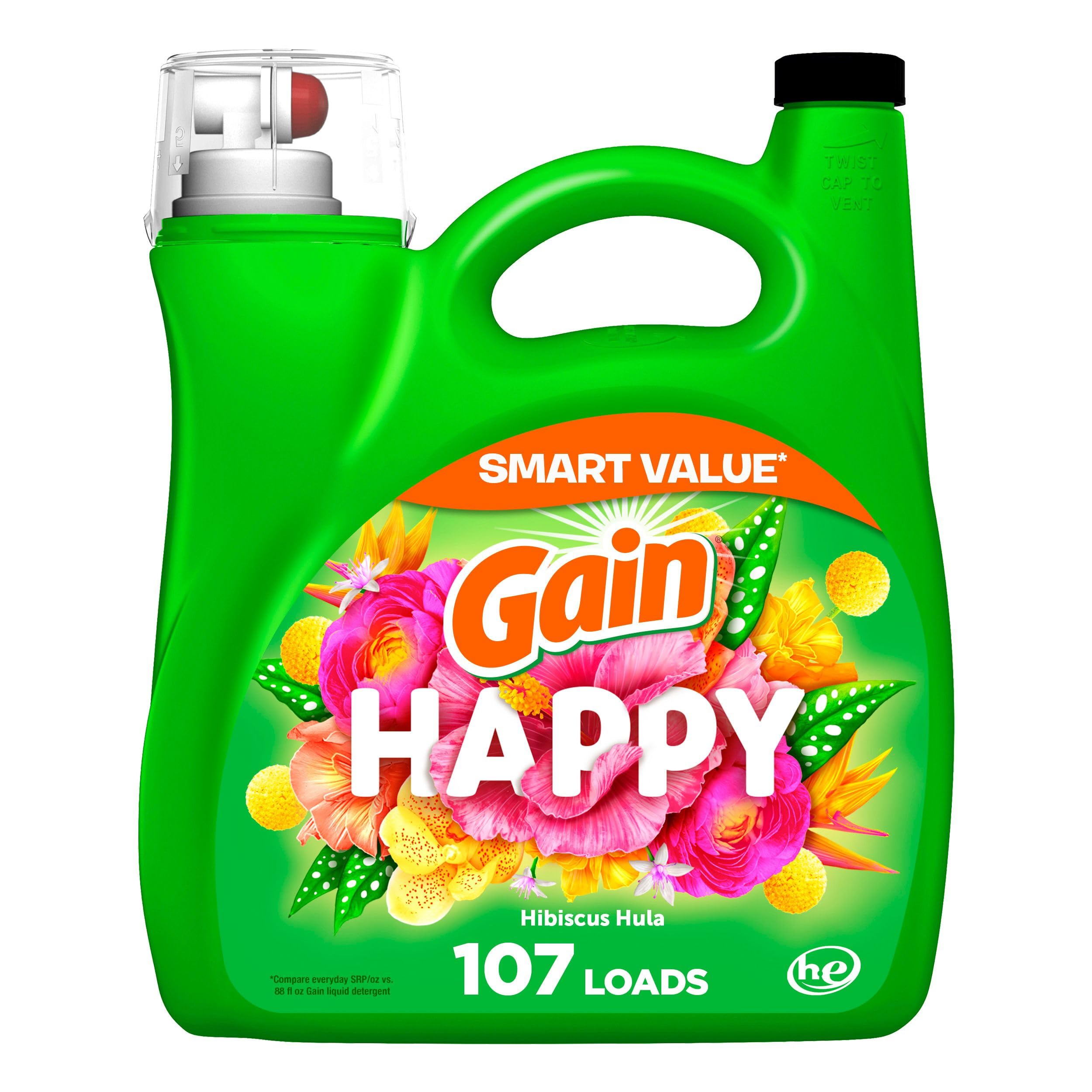 Foto 1 | Detergente Para Ropa Gain Happy Scent  4 5 L  107 Cargas  Compatible Con He - Venta Internacional.