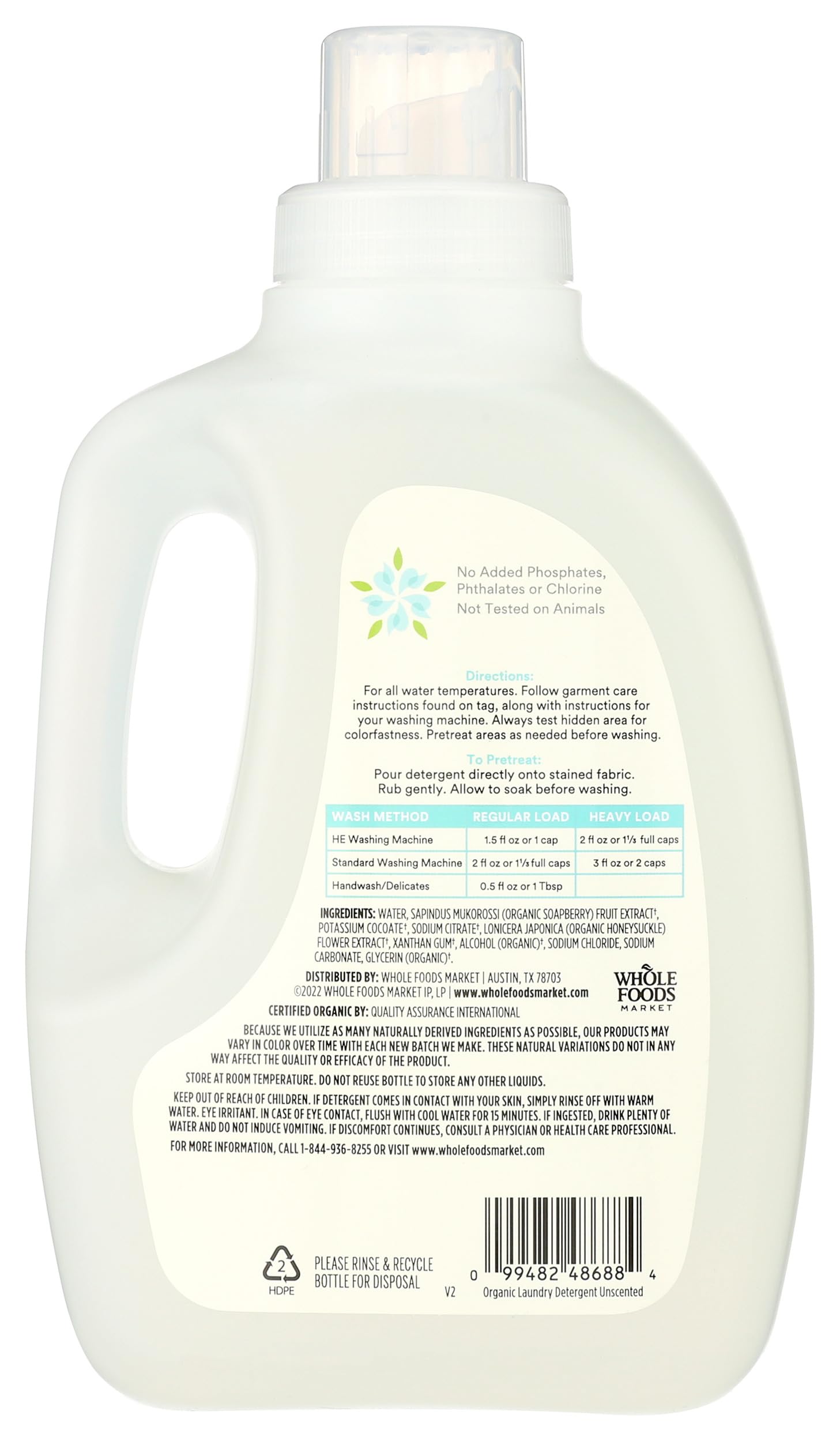 Foto 3 pulgar | Detergente Para Ropa Whole Foods Market Organic 1.47 L 33 He Loads - Venta Internacional.