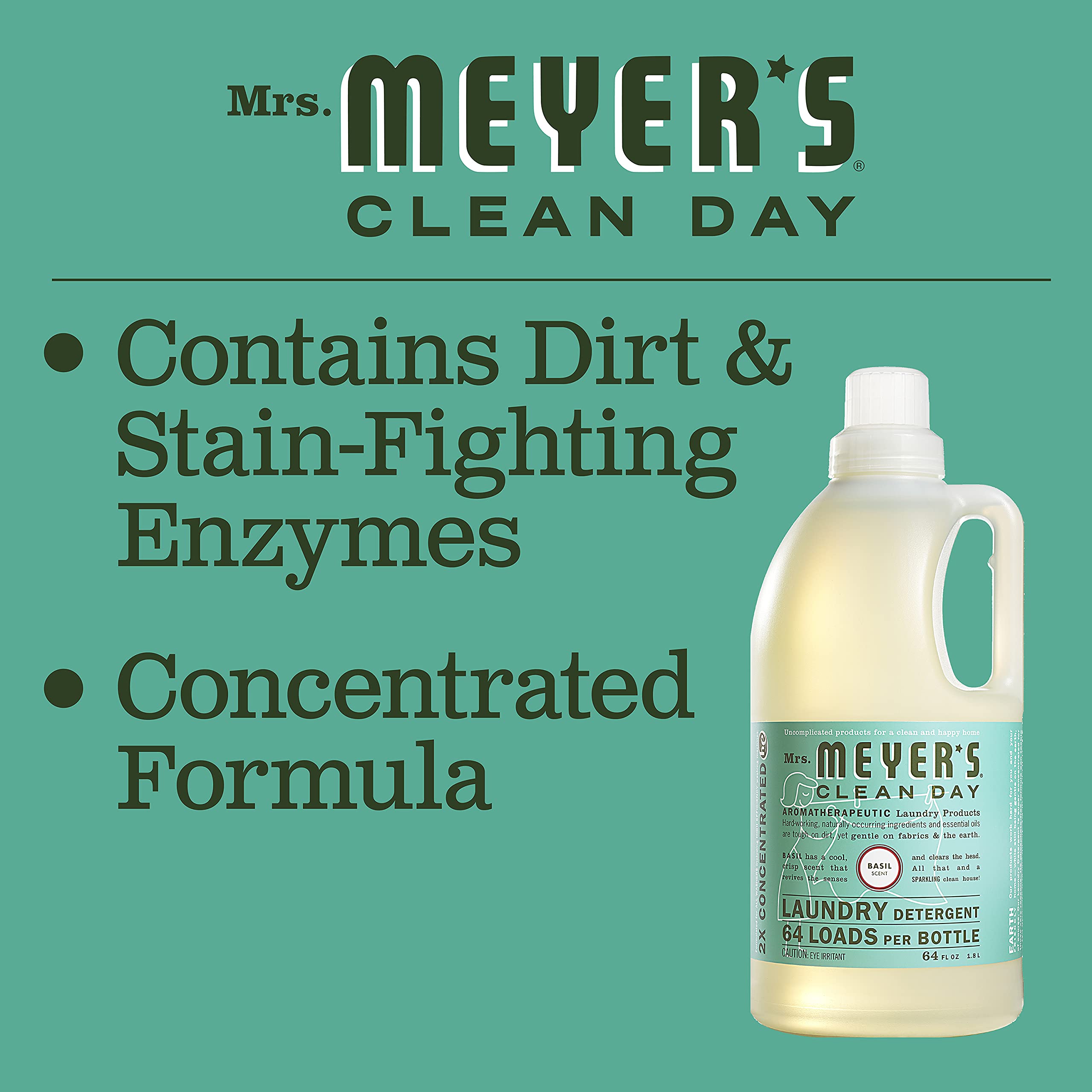 Foto 7 pulgar | Detergente Líquido Para Ropa Mrs. Meyer's Clean Day Basil 1.89l - Venta Internacional.