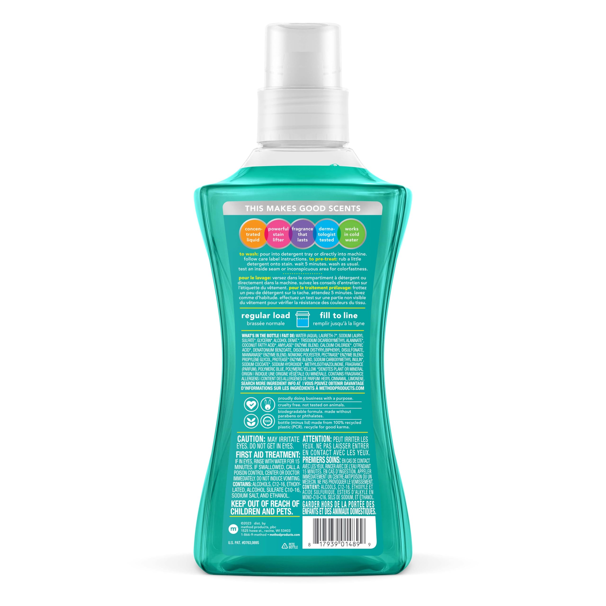 Foto 3 pulgar | Detergente Para Ropa Method Liquid Beach Sage Scent  1 58 L  66 Cargas - Venta Internacional.