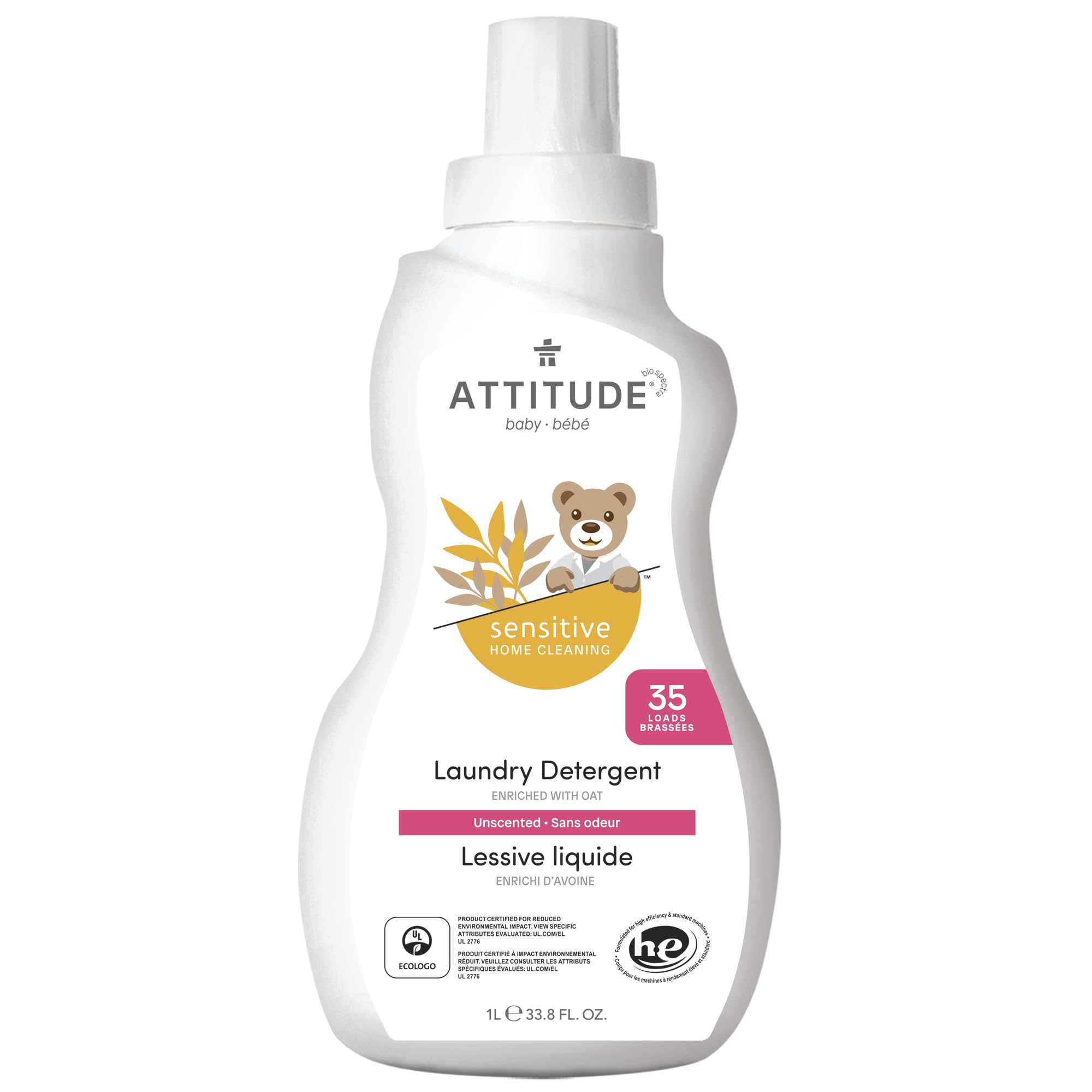 Detergente Para Ropa Attitude Baby Liquid  1 Litro  35 Cargas  Sin Perfume - Venta Internacional. $664