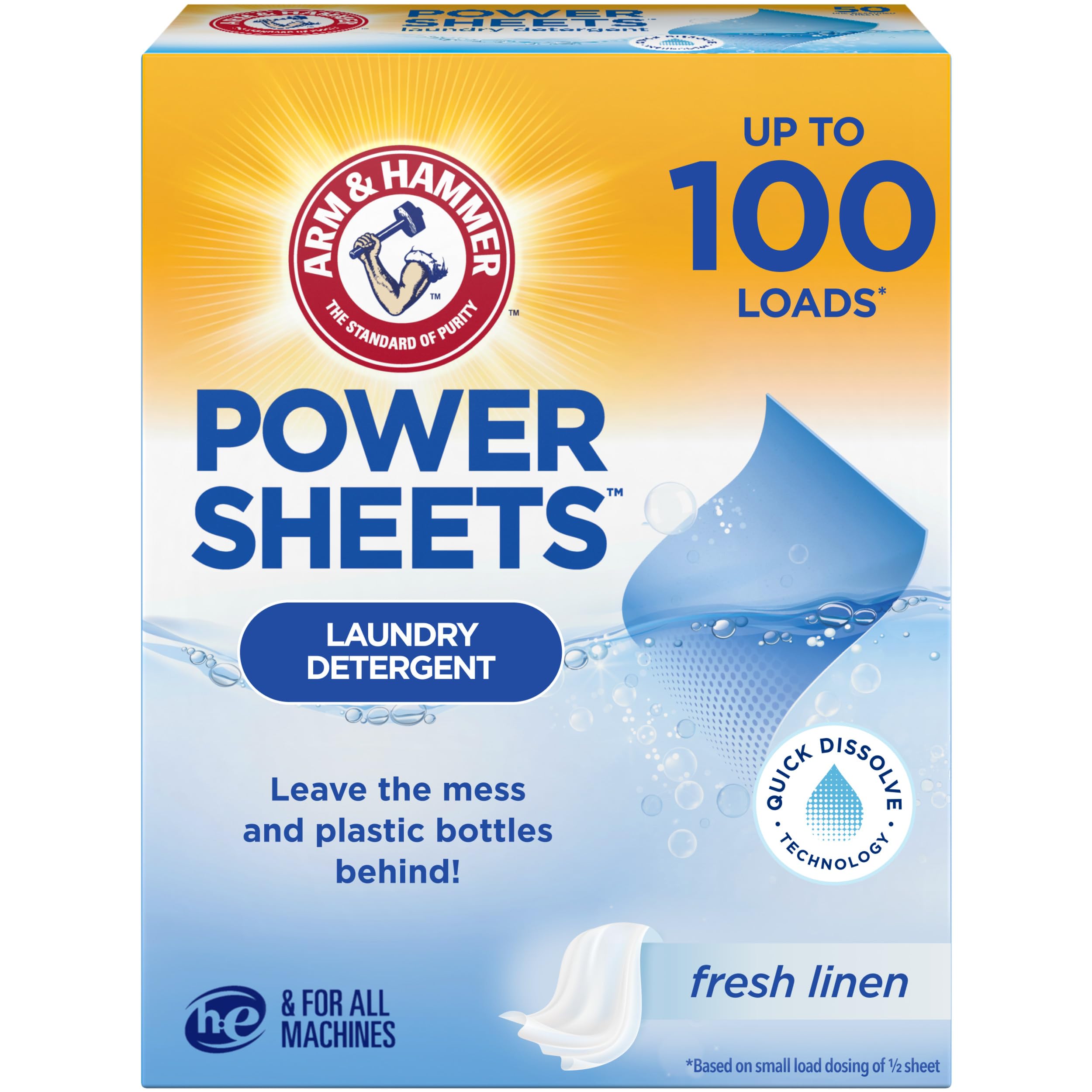 Foto 2 pulgar | Detergente Para Ropa Arm & Hammer Power Sheets Fresh Linen  50 Unidades - Venta Internacional.