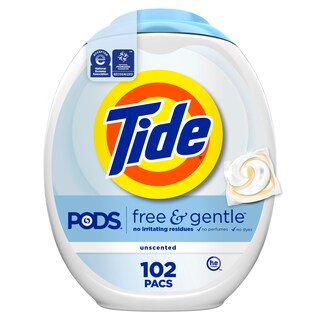 Foto 1 | Detergente Para Ropa Tide Pods Free & Gentle 102 Paquetes - Venta Internacional.
