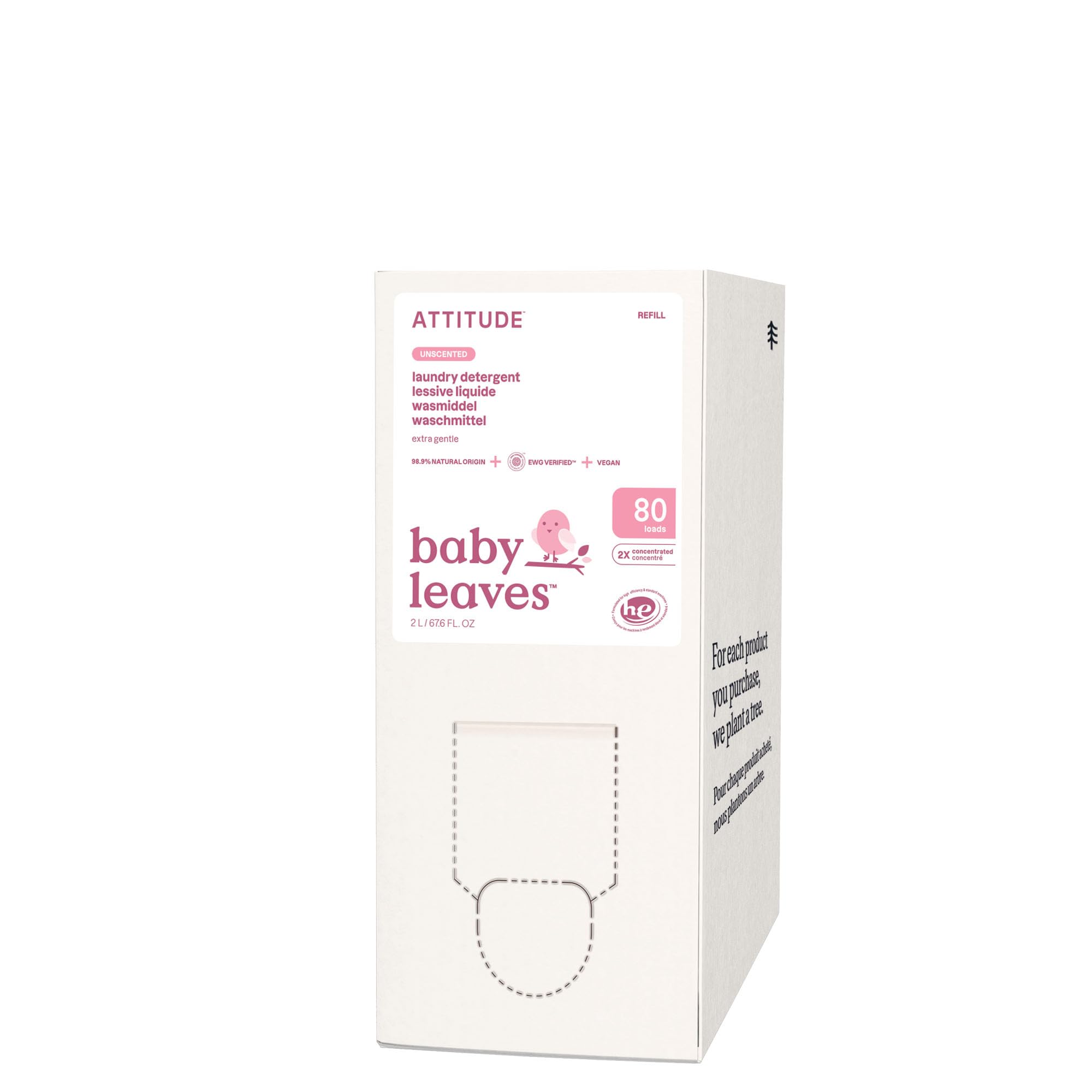 Foto 2 pulgar | Detergente Para Ropa Attitude Baby 80 Loads 2l Ewg Verified - Venta Internacional.