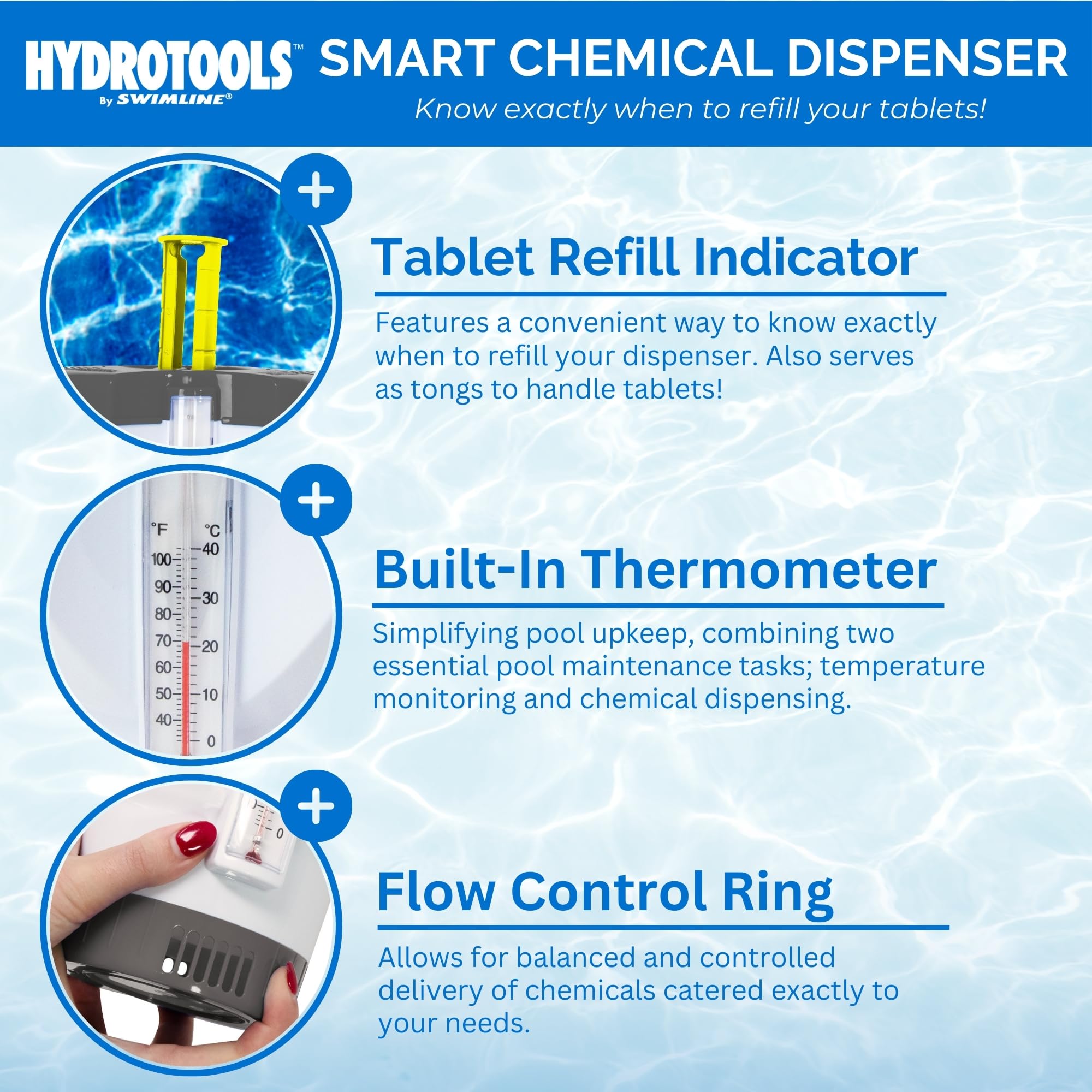 Foto 3 pulgar | Dispensador De Cloro Flotante Swimline Hydrotools Smart Pools - Venta Internacional.