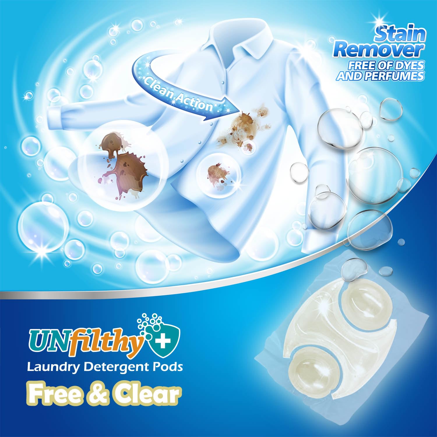Foto 5 | Laundry Pacs Unfilthy Concentrated, Sin Perfume (30 Unidades), Para 30 Cargas - Venta Internacional.