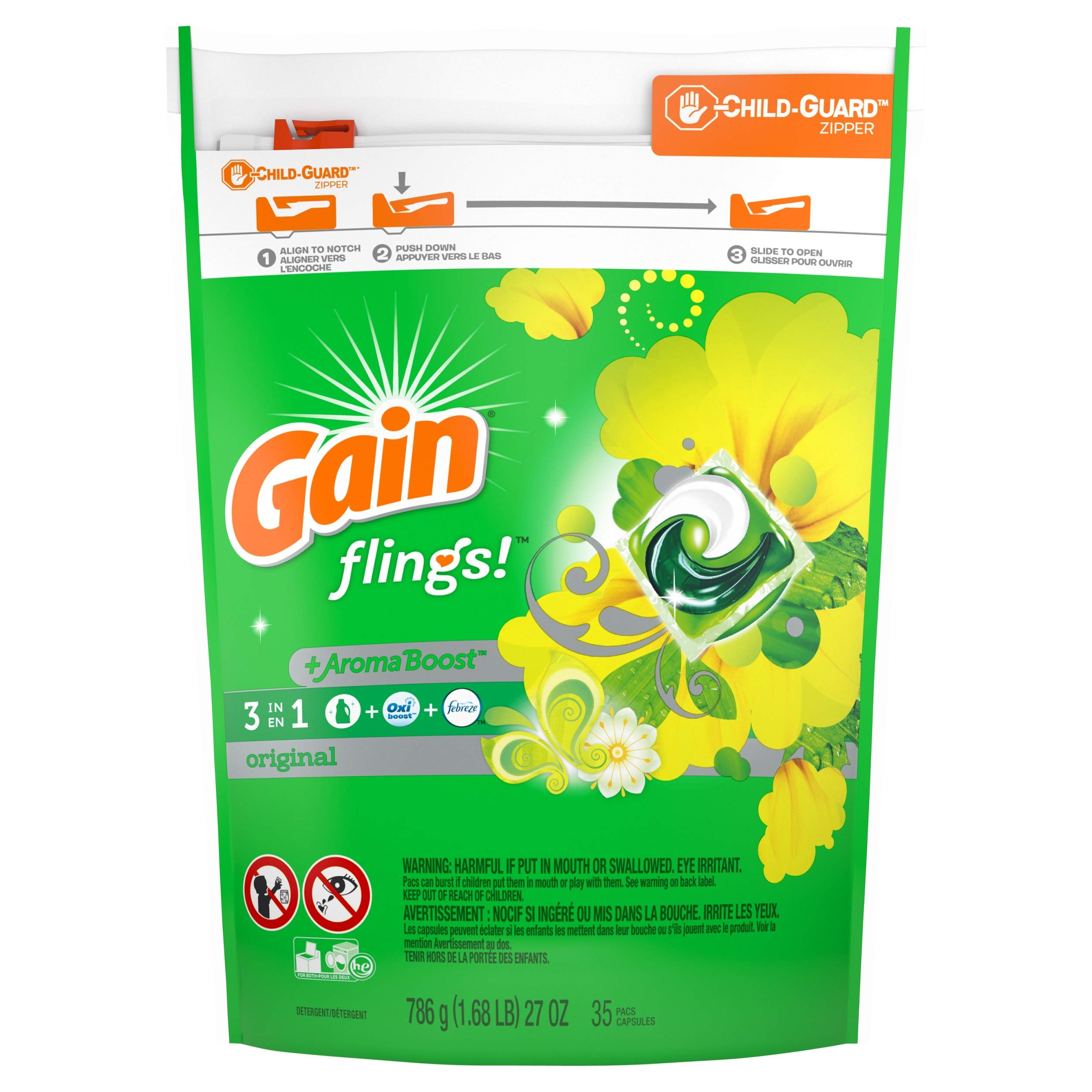 Foto 2 pulgar | Detergente Para Ropa Gain Flings Con El Doble De Poder De Limpieza - Venta Internacional.