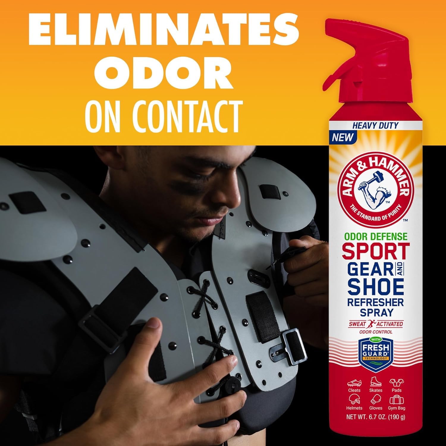 Foto 6 | Desodorizante En Aerosol Arm & Hammer Sport Gear & Shoe, 200 Ml (paquete De 3) - Venta Internacional.