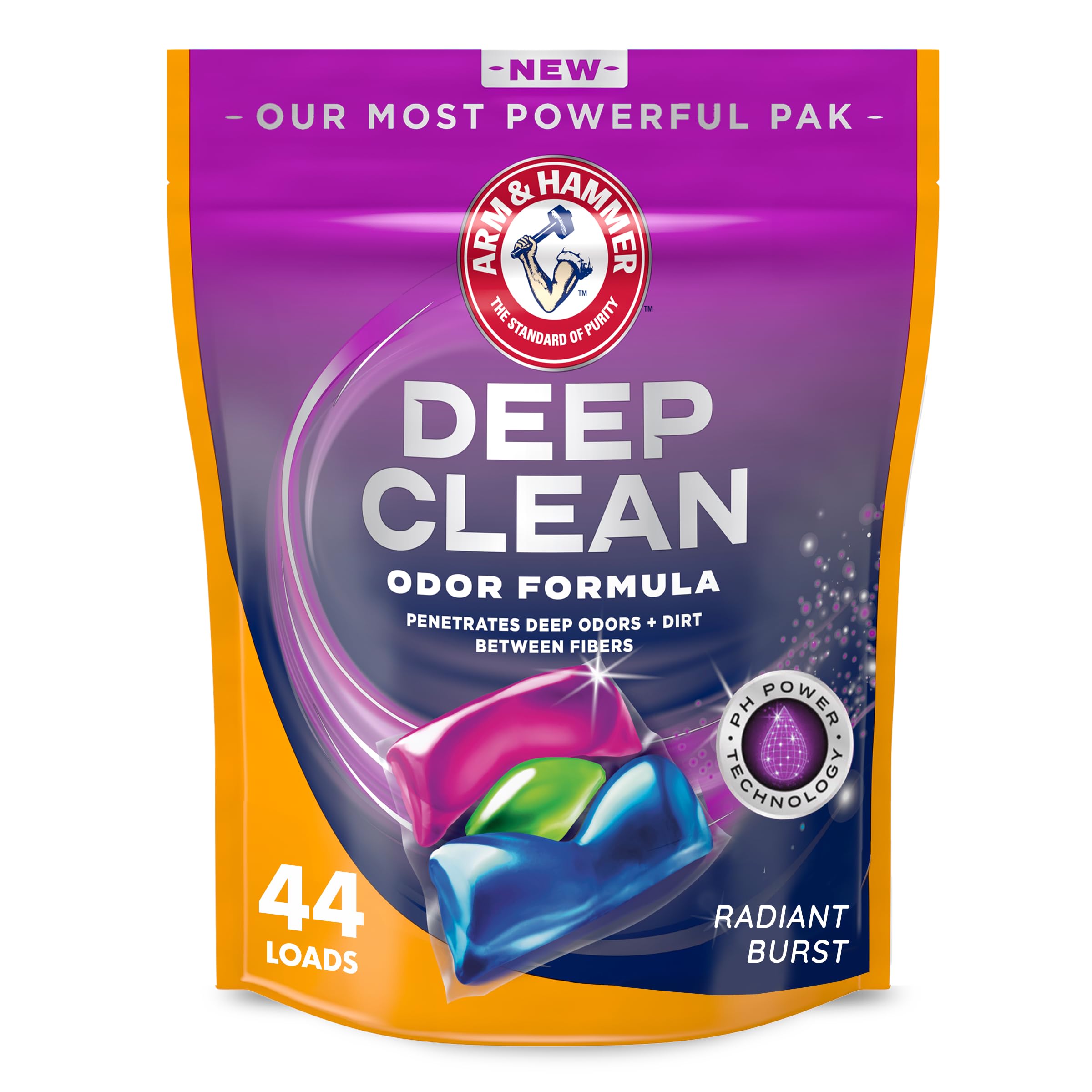 Foto 2 pulgar | Detergente Para Ropa Arm & Hammer Deep Clean Odor 44 Power Paks - Venta Internacional.
