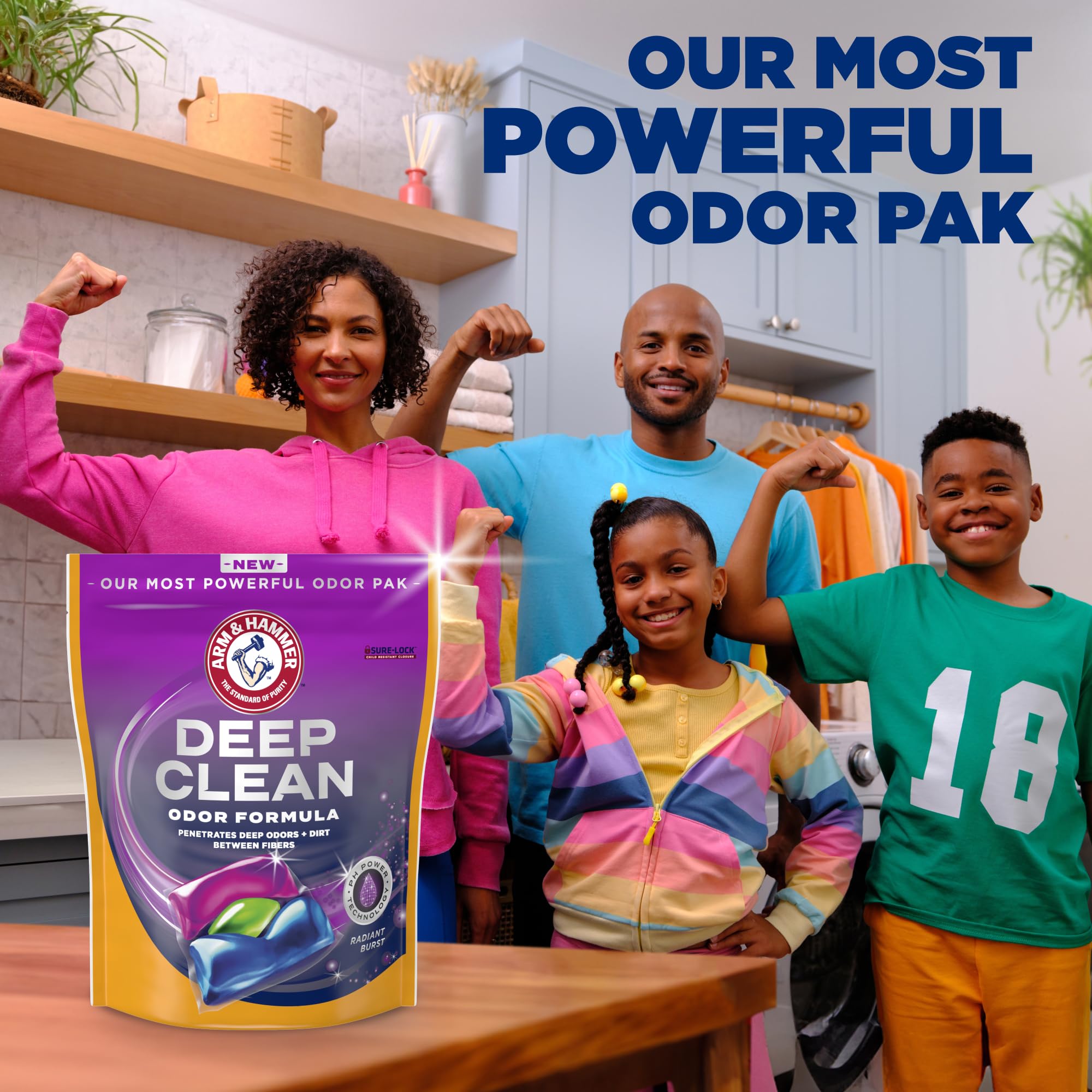 Foto 2 | Detergente Para Ropa Arm & Hammer Deep Clean Odor 44 Power Paks - Venta Internacional.