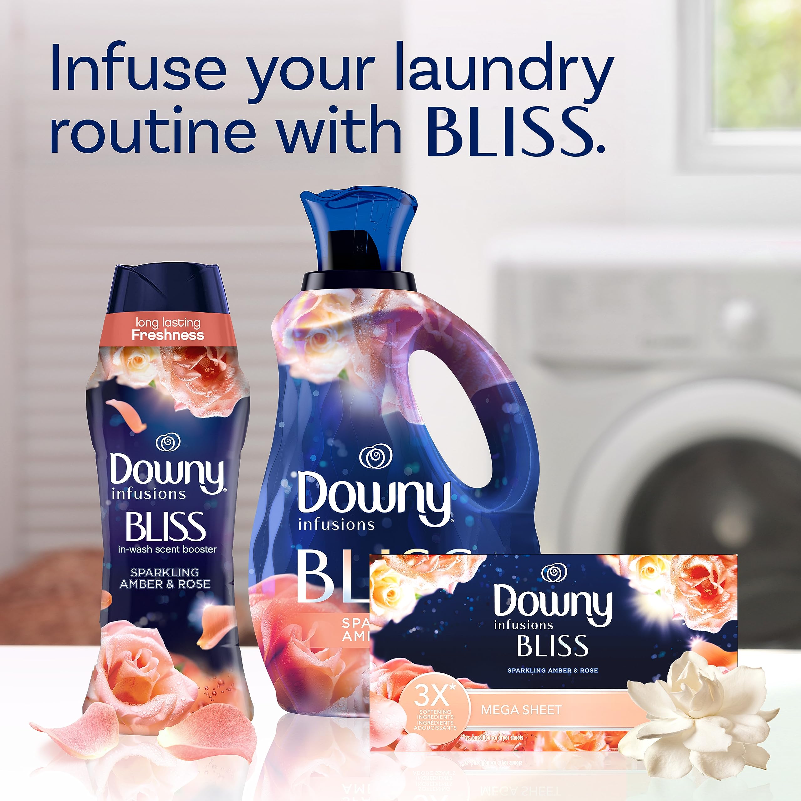 Foto 8 pulgar | Suavizante en Hojas Downy para Secadora Infusions Bliss Amber y Rosa 130 Hojas - Venta Internacional