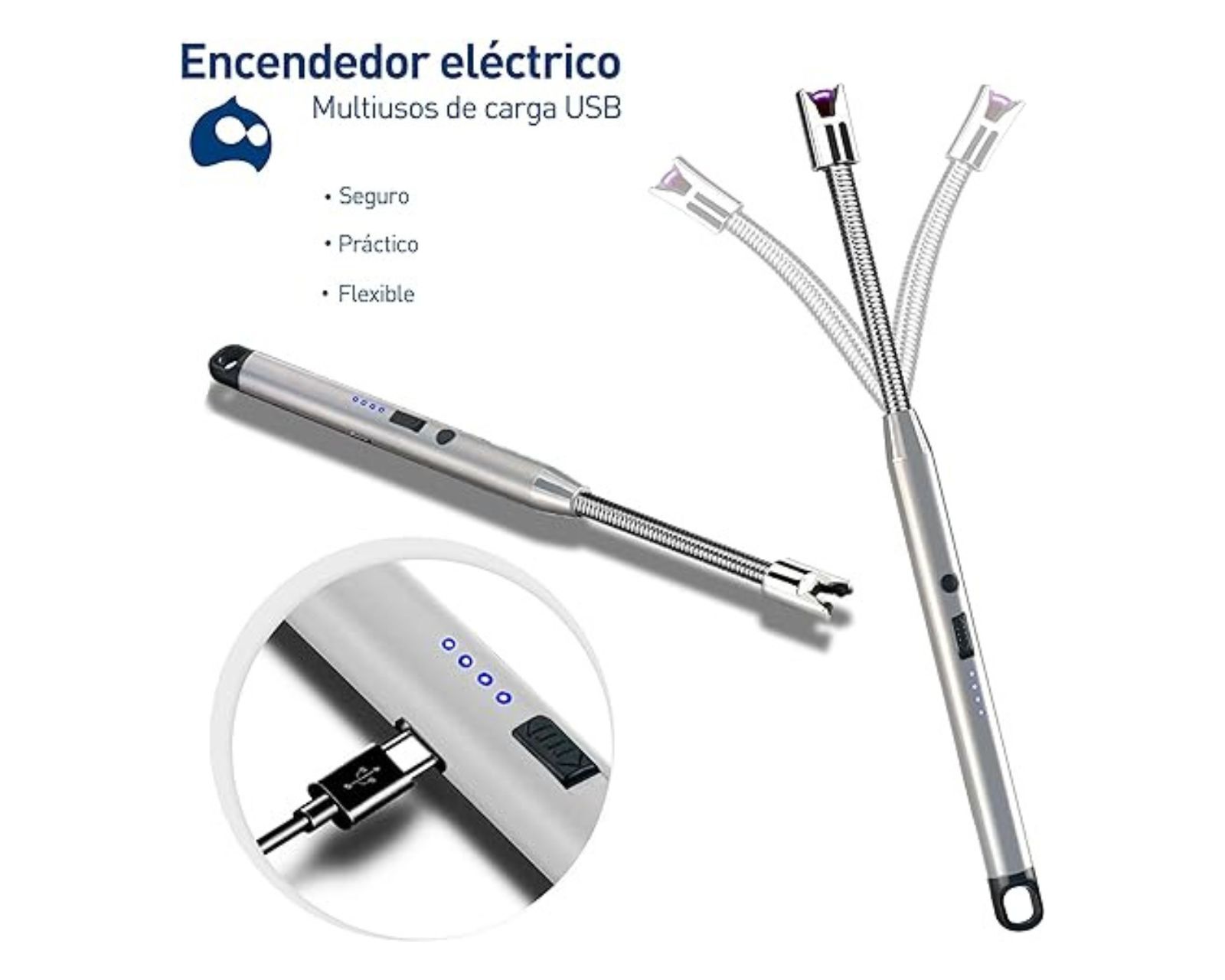 Foto 3 pulgar | Encendedor Electrónico Bluelander Carga Usb con Cuello Flexible