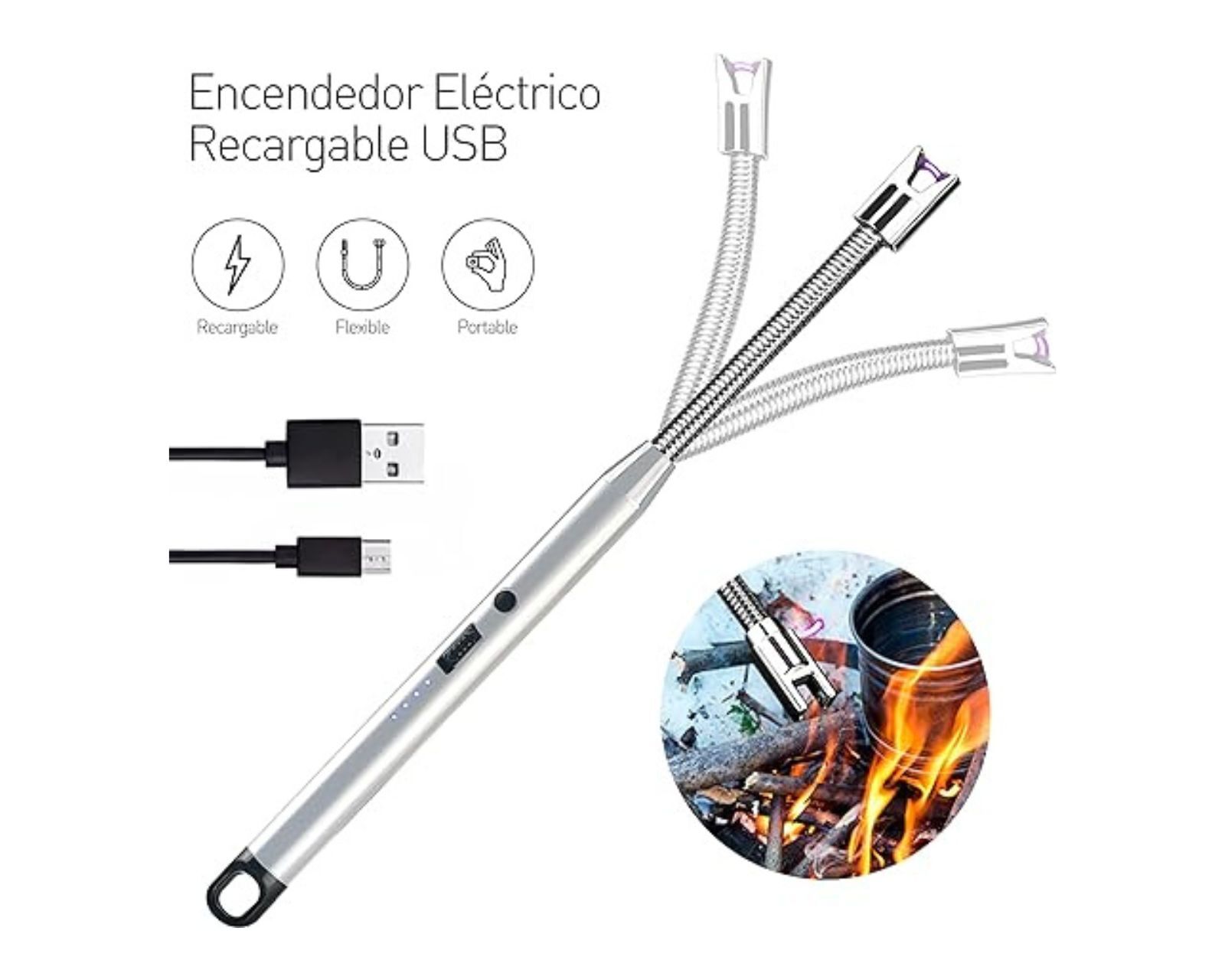Foto 4 pulgar | Encendedor Electrónico Bluelander Carga Usb con Cuello Flexible