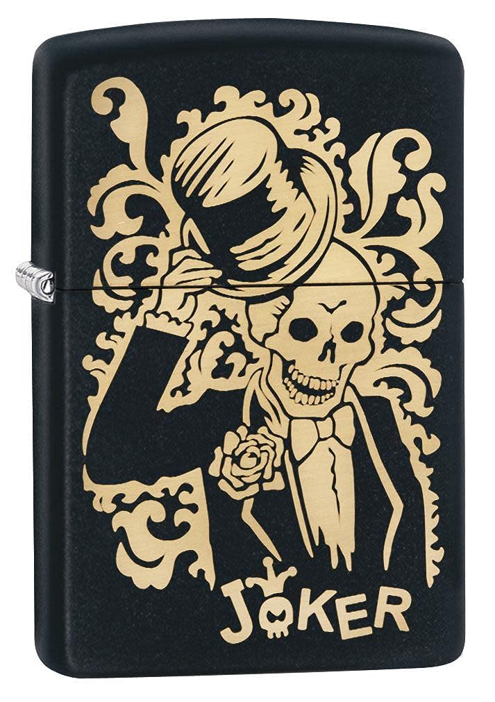 Foto 2 pulgar | Tamaño De Bolsillo Zippo Joker Negro Mate Más Ligero - Venta Internacional.