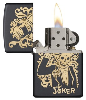 Foto 3 | Tamaño De Bolsillo Zippo Joker Negro Mate Más Ligero - Venta Internacional.