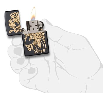 Foto 4 | Tamaño De Bolsillo Zippo Joker Negro Mate Más Ligero - Venta Internacional.