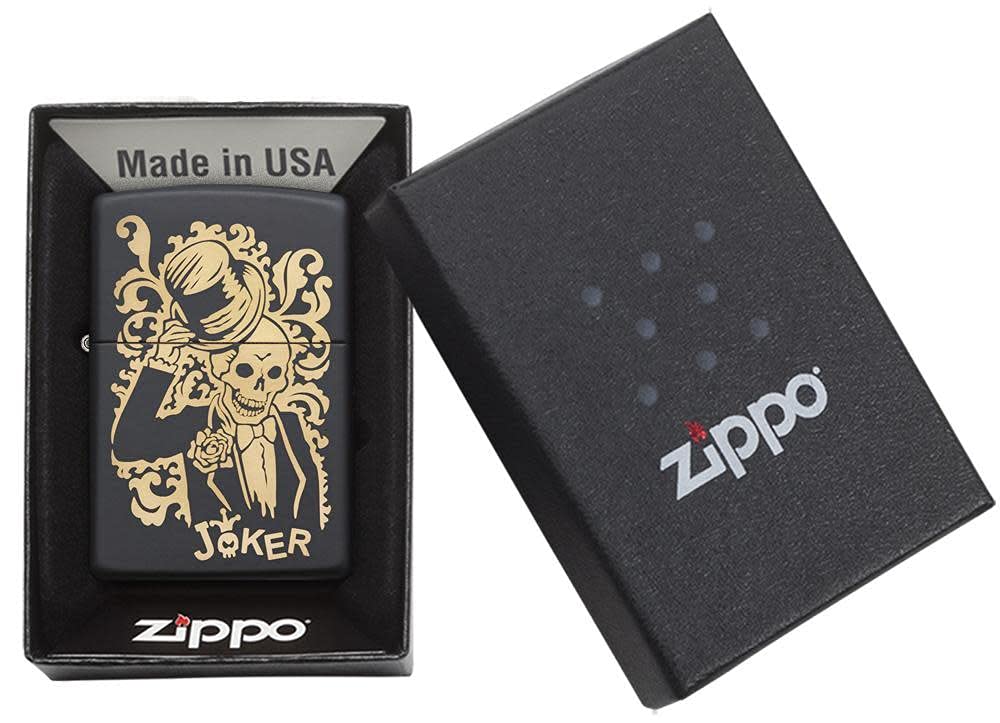 Foto 7 pulgar | Tamaño De Bolsillo Zippo Joker Negro Mate Más Ligero - Venta Internacional.