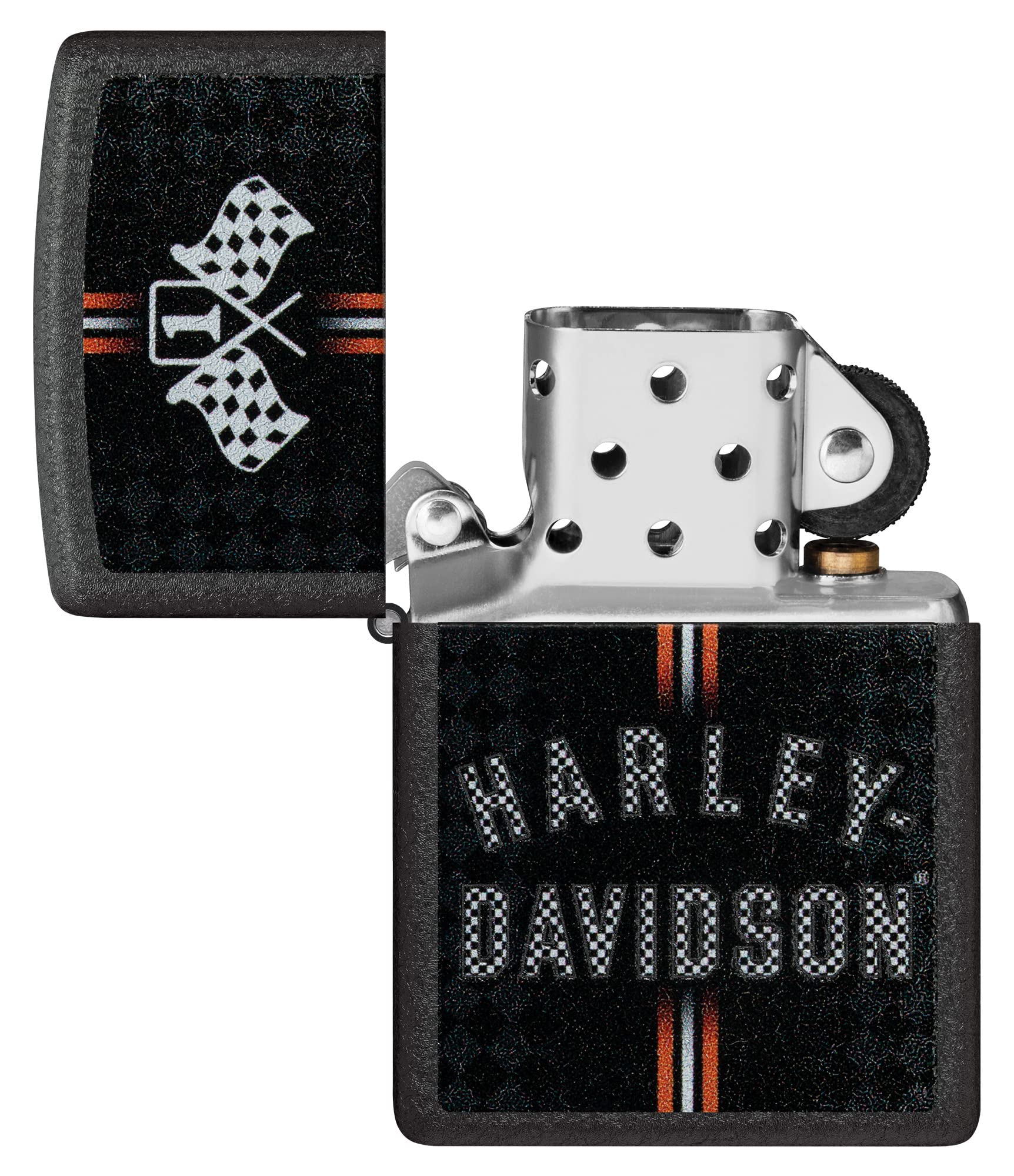 Foto 5 pulgar | Mechero De Bolsillo Zippo Harley-davidson Con Diseño De Banderas A Cuadros - Venta Internacional.