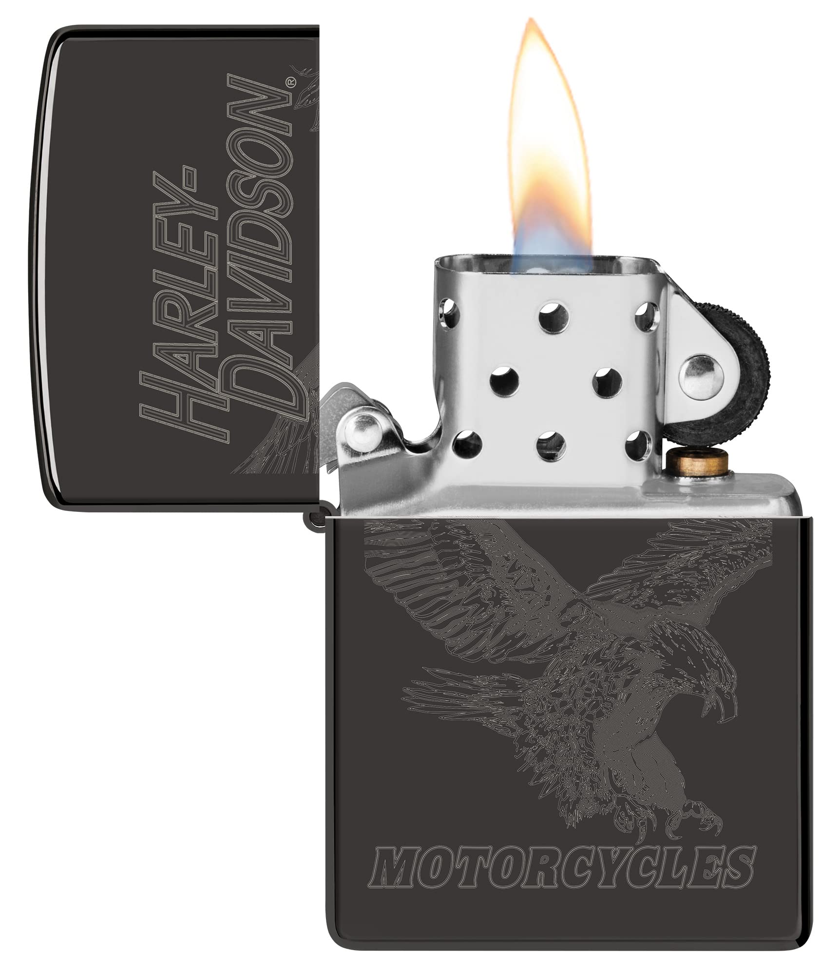 Foto 4 pulgar | Mechero De Bolsillo Zippo Harley-davidson Laser Fancy Fill Negro - Venta Internacional.