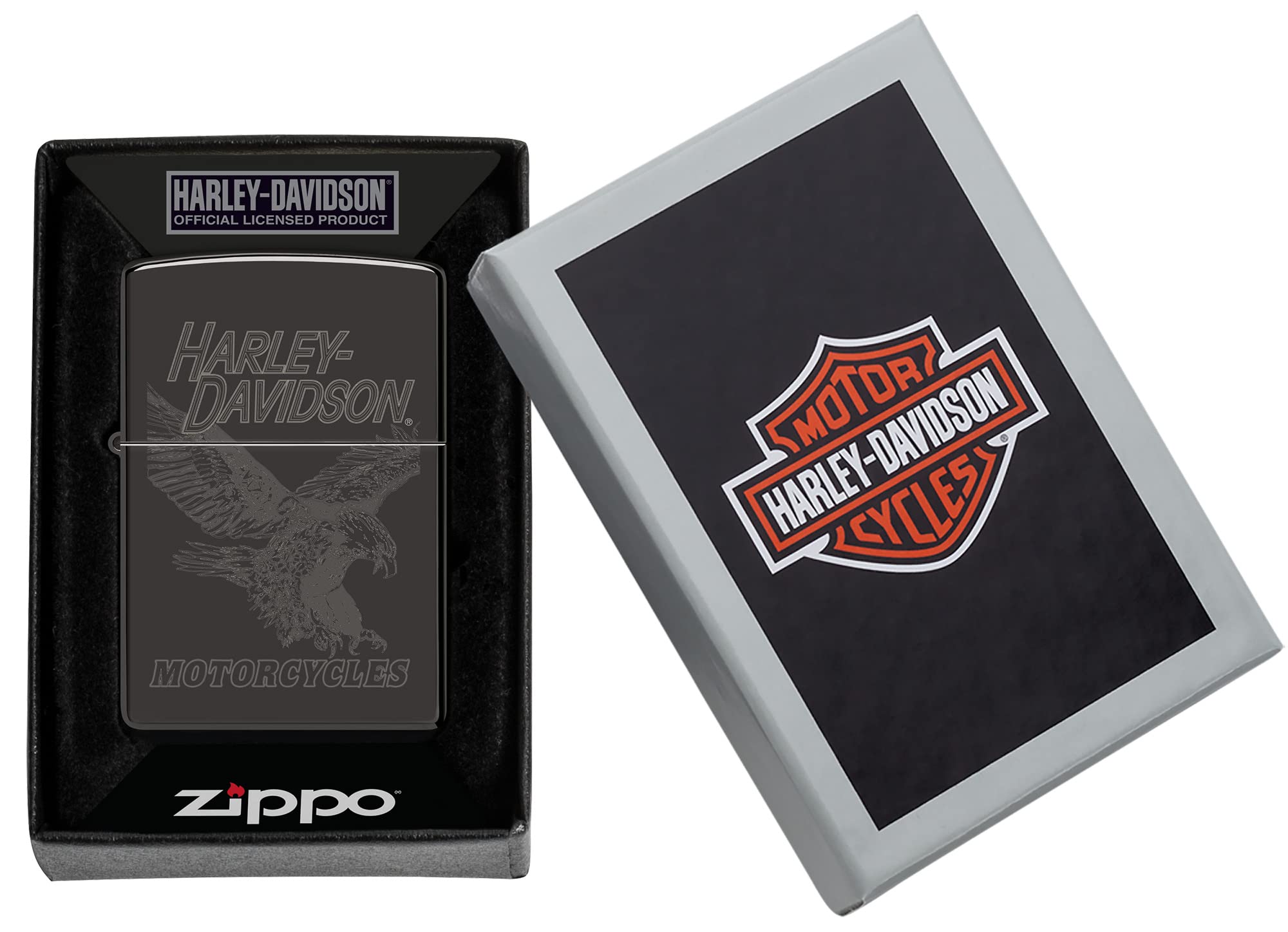 Foto 7 pulgar | Mechero De Bolsillo Zippo Harley-davidson Laser Fancy Fill Negro - Venta Internacional.