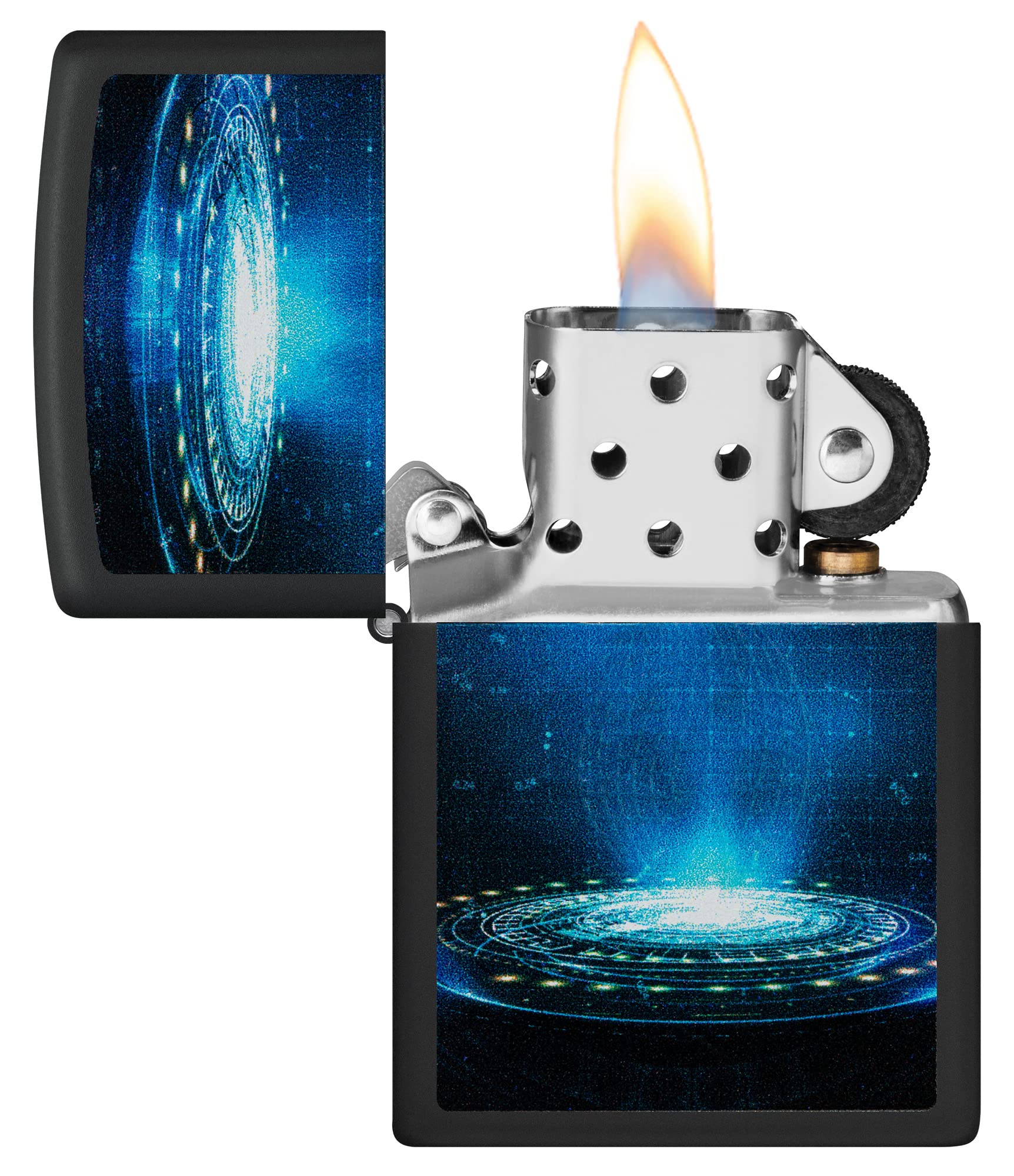 Foto 5 pulgar | Mechero De Bolsillo Zippo Black Light Ufo Flame Design Black Mate - Venta Internacional