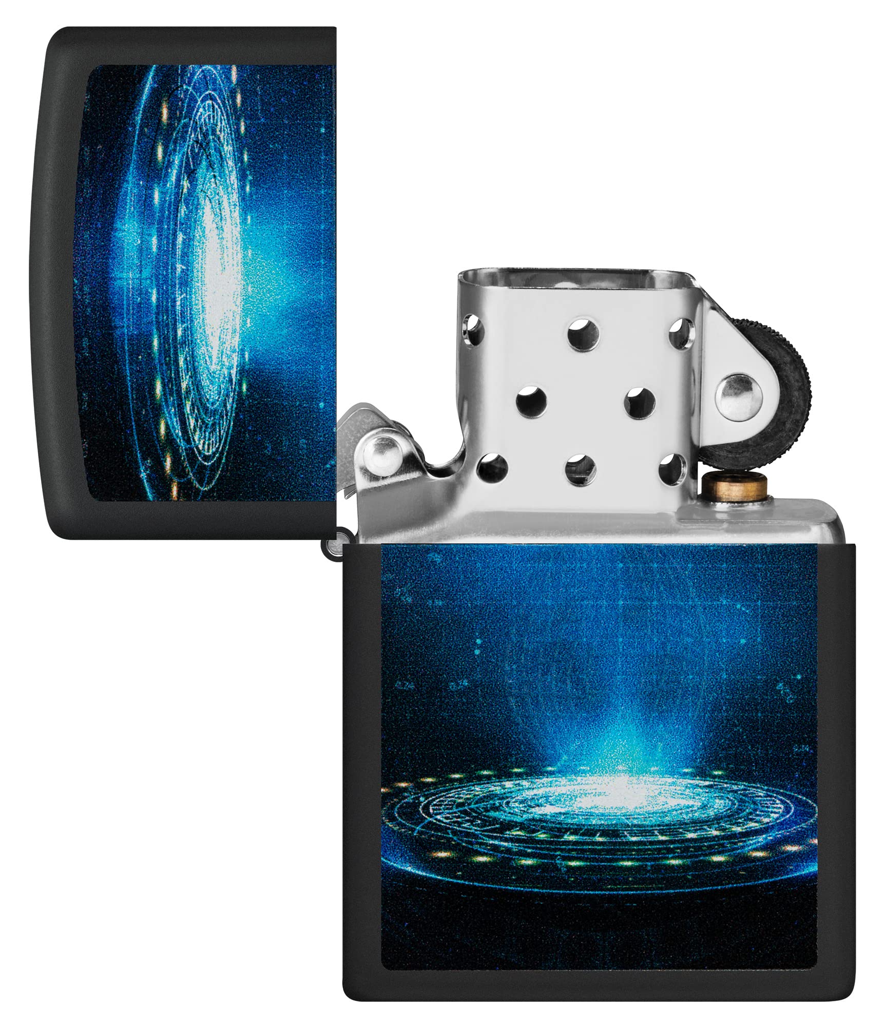Foto 6 pulgar | Mechero De Bolsillo Zippo Black Light Ufo Flame Design Black Mate - Venta Internacional