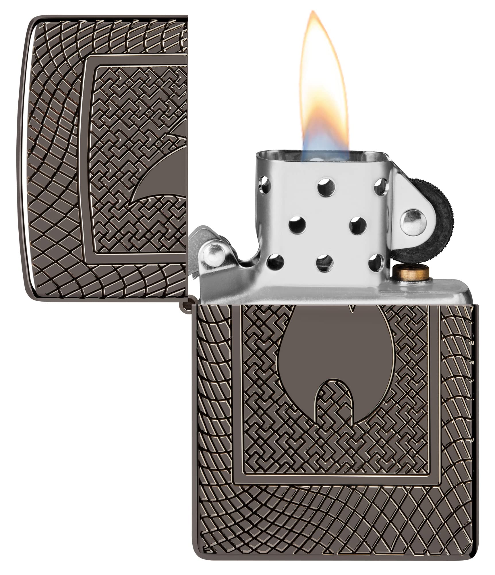 Foto 4 pulgar | Encendedor de  Zippo con Diseño de Llama Armor Black Ice - Venta Internacional
