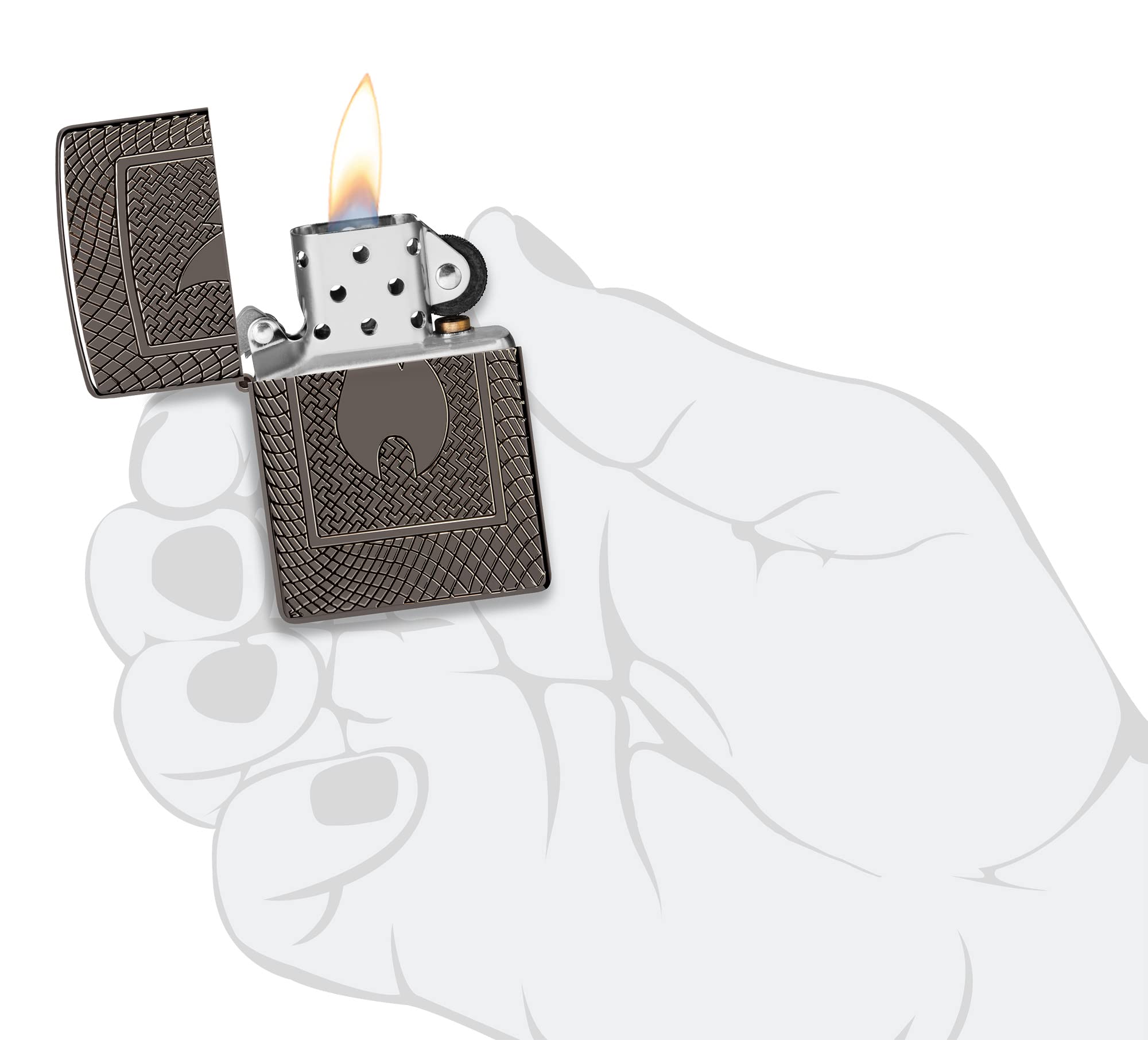 Foto 6 pulgar | Encendedor de  Zippo con Diseño de Llama Armor Black Ice - Venta Internacional