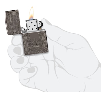 Foto 5 | Encendedor de Zippo con Diseño de Llama Armor Black Ice - Venta Internacional