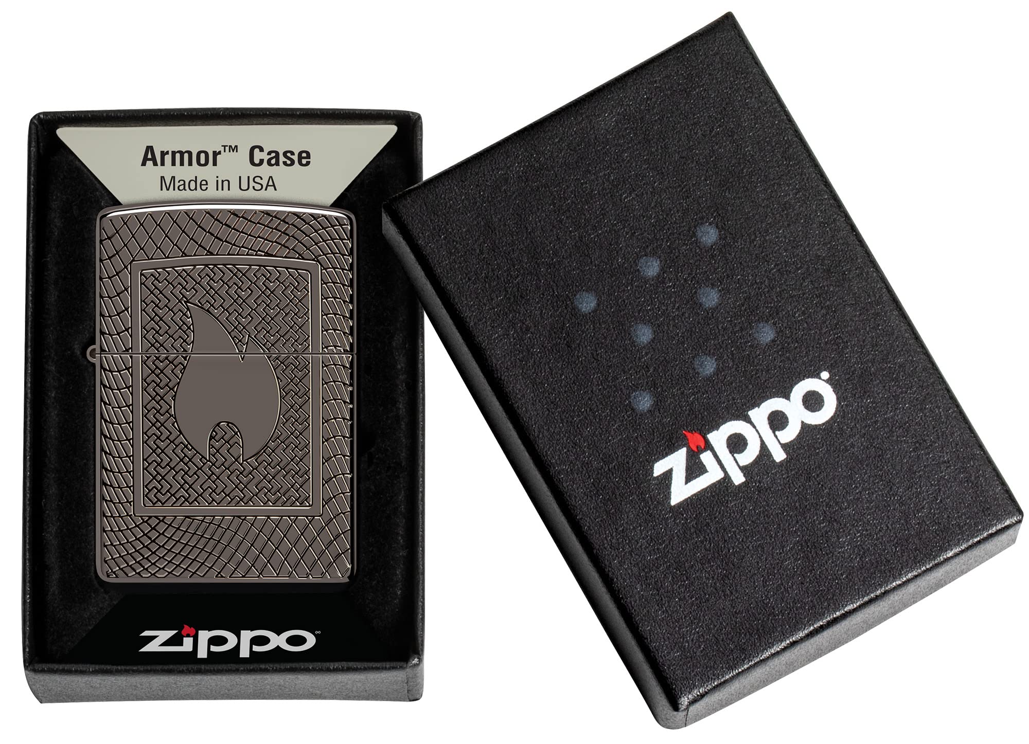 Foto 7 pulgar | Encendedor de  Zippo con Diseño de Llama Armor Black Ice - Venta Internacional