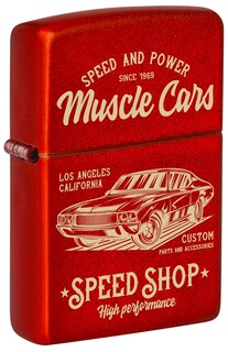 Foto 1 | Mechero De Bolsillo Zippo Muscle Car, Diseño Rojo Metalizado - Venta Internacional.