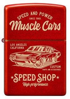 Foto 2 | Mechero De Bolsillo Zippo Muscle Car, Diseño Rojo Metalizado - Venta Internacional.