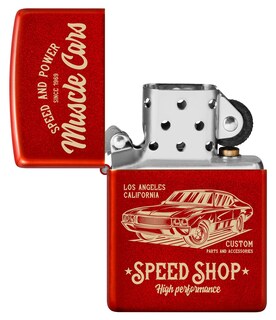 Foto 4 | Mechero De Bolsillo Zippo Muscle Car, Diseño Rojo Metalizado - Venta Internacional.