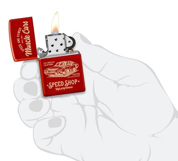 Foto 5 | Mechero De Bolsillo Zippo Muscle Car, Diseño Rojo Metalizado - Venta Internacional.