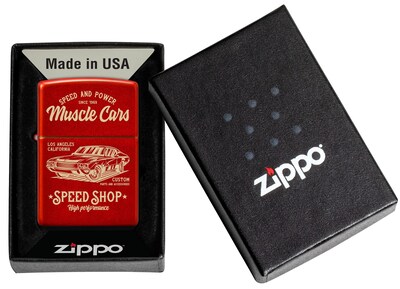 Foto 6 | Mechero De Bolsillo Zippo Muscle Car, Diseño Rojo Metalizado - Venta Internacional.