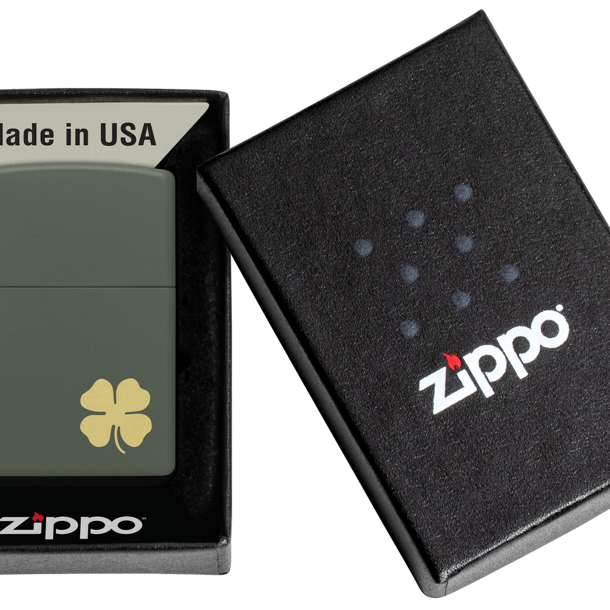 Foto 4 pulgar | Mechero De Bolsillo Zippo Four Leaf Clover Green Mate - Venta Internacional.