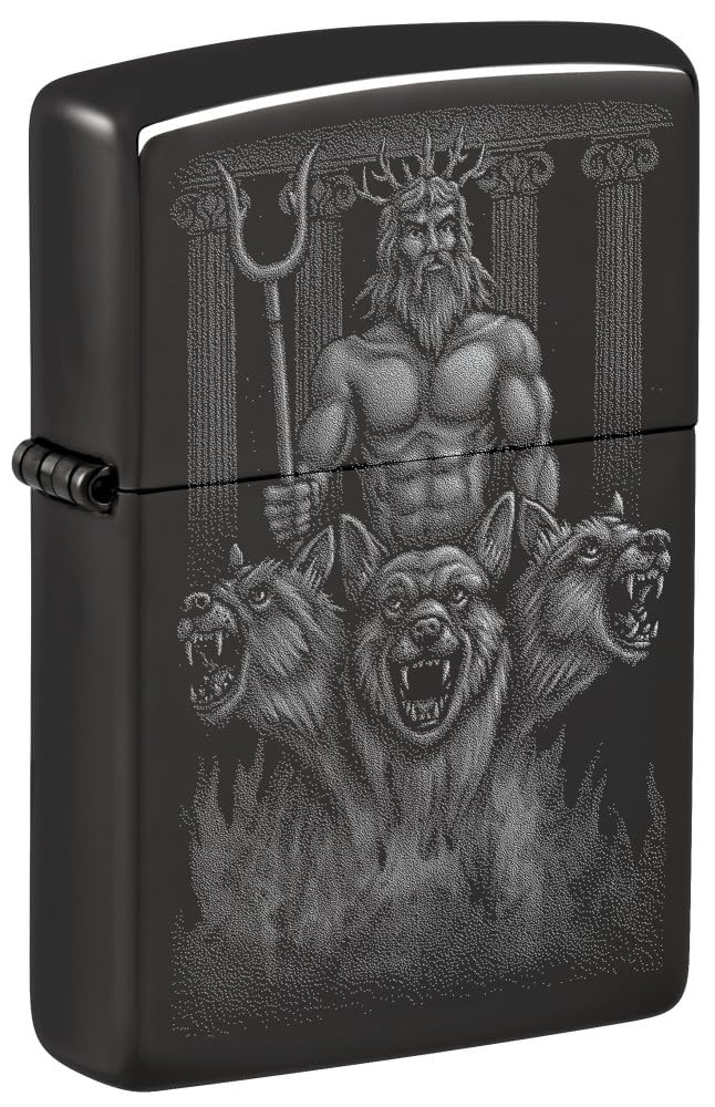 Foto 2 pulgar | Mechero De Bolsillo Zippo, Diseño De Perros Griegos, Color Negro Pulido - Venta Internacional.
