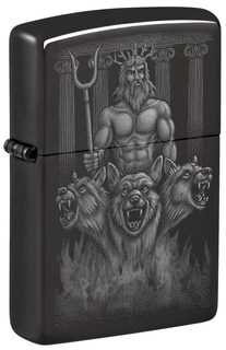 Foto 1 | Mechero De Bolsillo Zippo, Diseño De Perros Griegos, Color Negro Pulido - Venta Internacional.