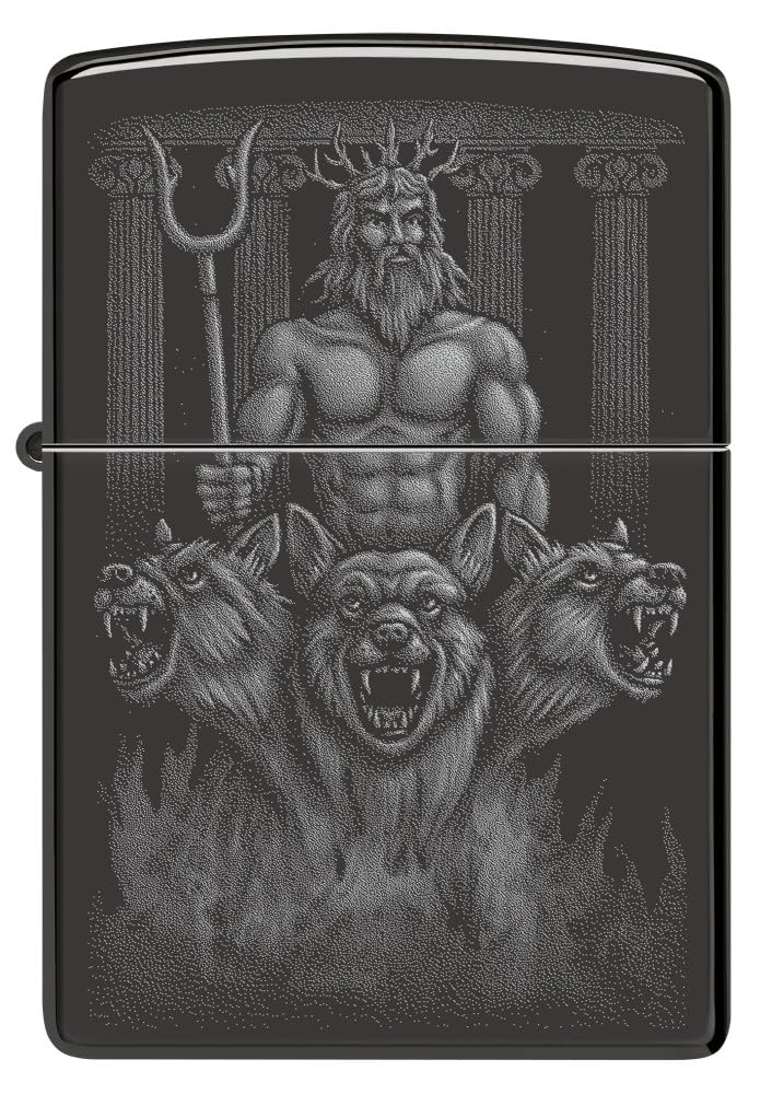 Foto 3 pulgar | Mechero De Bolsillo Zippo, Diseño De Perros Griegos, Color Negro Pulido - Venta Internacional.