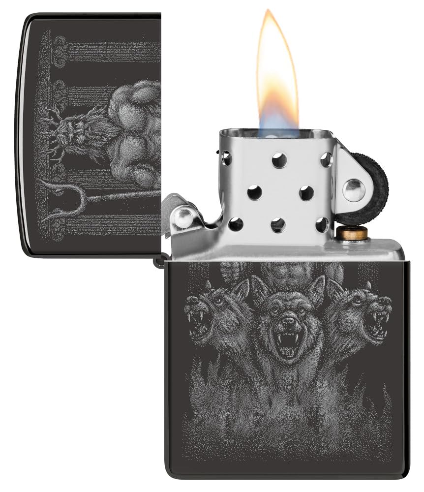 Foto 4 pulgar | Mechero De Bolsillo Zippo, Diseño De Perros Griegos, Color Negro Pulido - Venta Internacional.